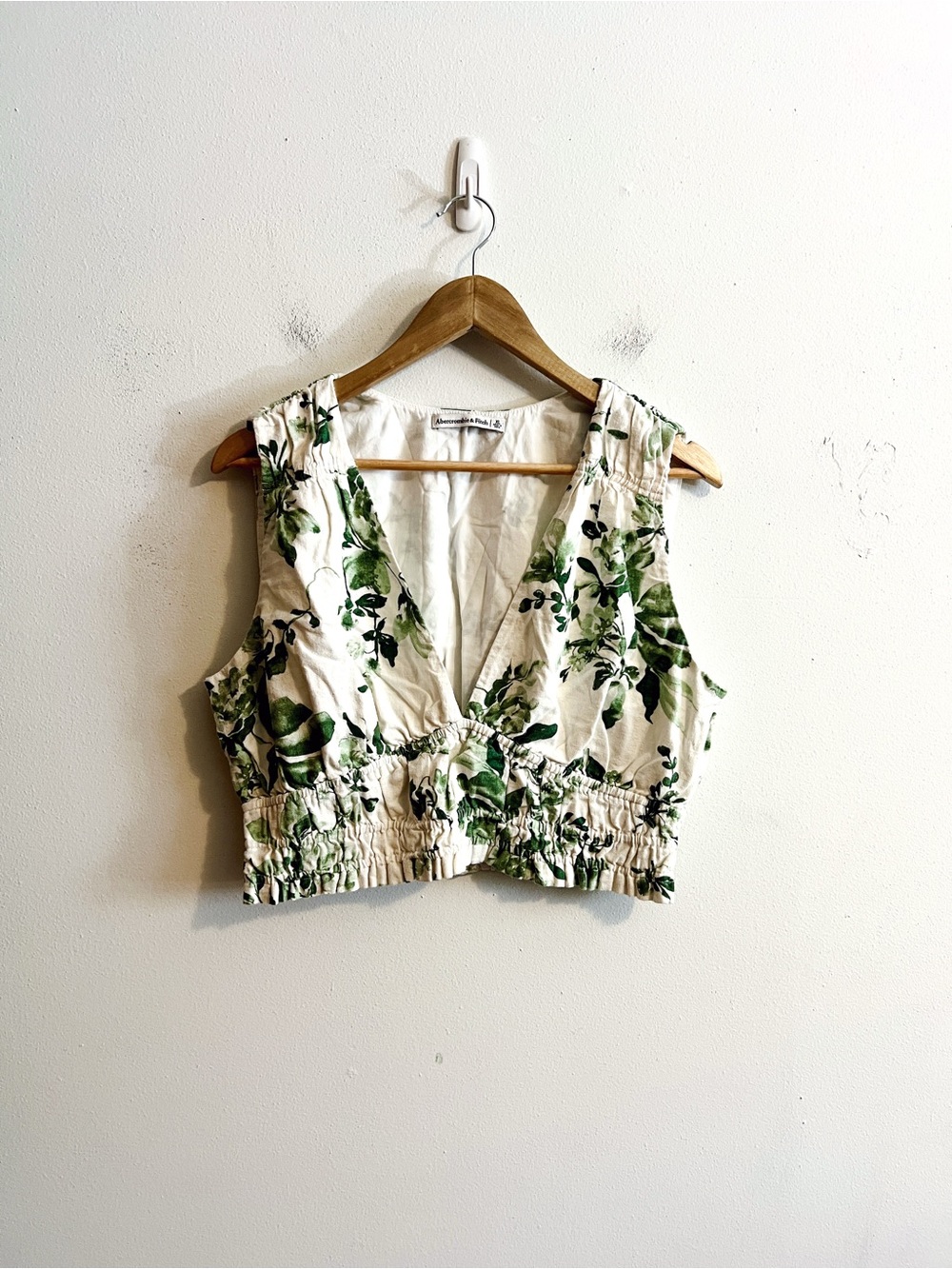 abercrombie & fitch tropical tank - linen & cotton blend